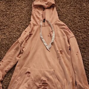 Rue21 Peach Distressed Hoodie